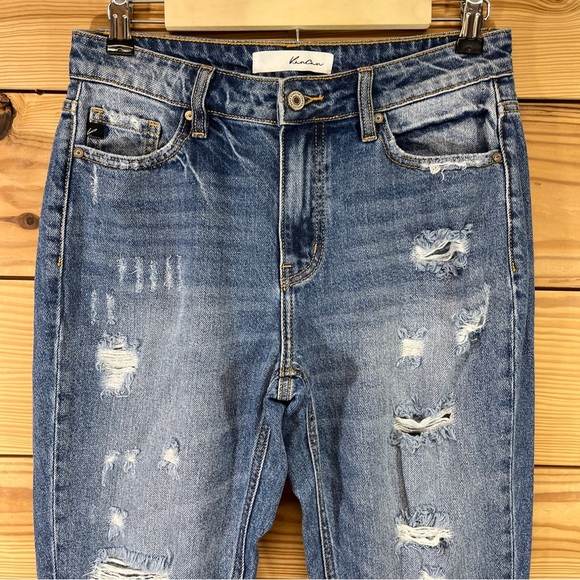 Kancan Estilo Jeans 5 26 100% Cotton Skinny High Rise Ripped Holes Distress - Picture 2 of 14